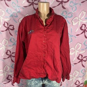 Vintage Toys R Us Red Uniform Shirt Button Down Long Sleeve Embroidered Size 3XL